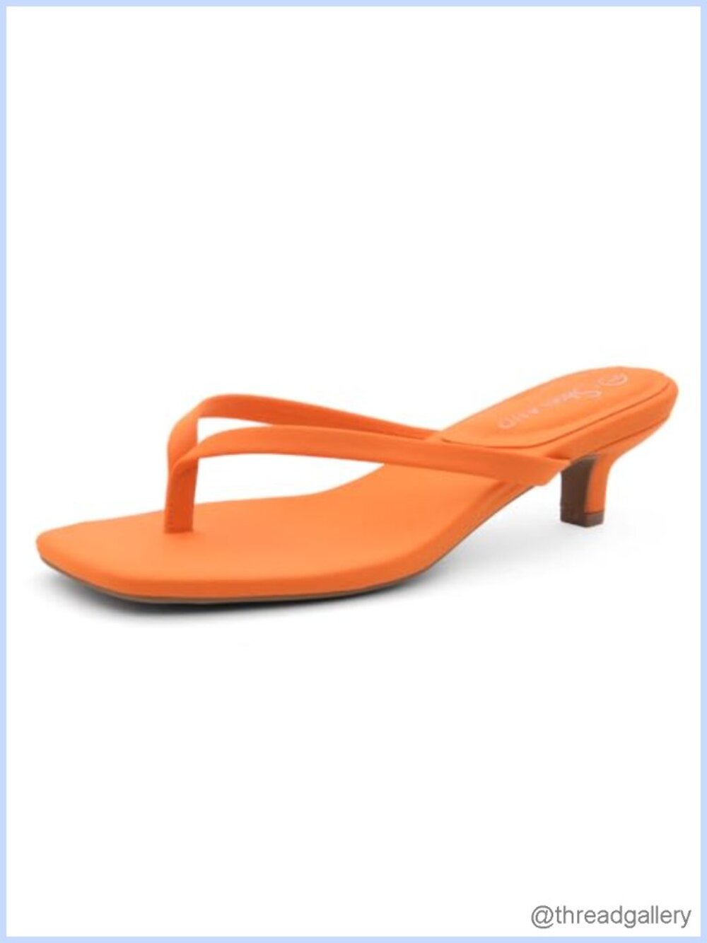 Kitten Heel Square Open Toe Flip Flop Sandals Slip On Dressy Summer Heels